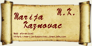 Marija Kaznovac vizit kartica